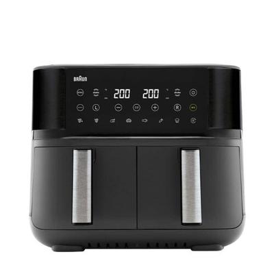 Braun TwinCook 3 Heißluftfritteuse TD 3030I BK – 8L Doppelkammer (4L+4L), 2850W, RealAir Technologie & Sync-Funktion