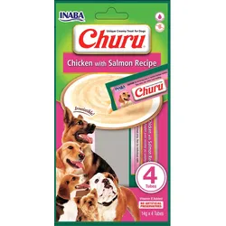 INABA Churu 4P Hundeleckerli mit Huhn- und Lachsgeschmack 4x14g