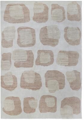 "Kalaty One-of-a-Kind Blush Abstract Handknotted Wool Area Rug - 7'11"" x 9'9"""