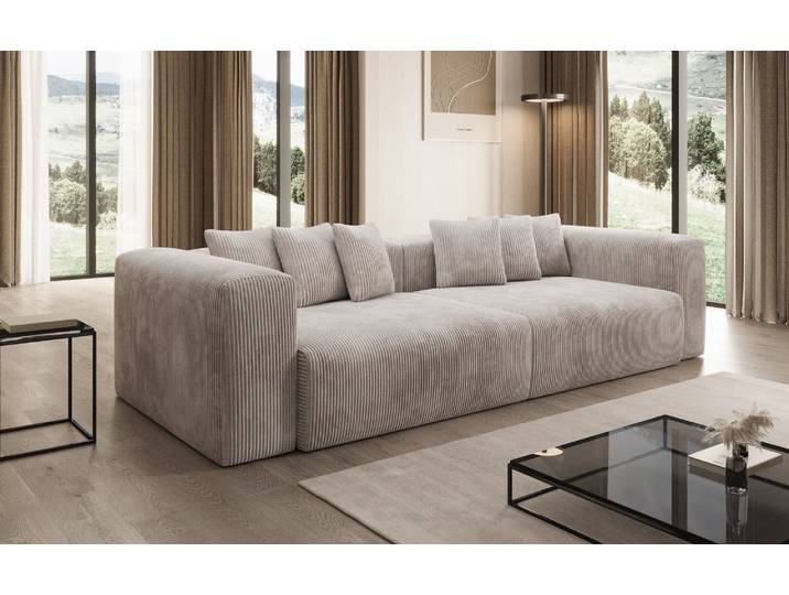 Designer Sofa Tully 3 Sitzer in Cord - Beige - Cord - Luxusbetten24