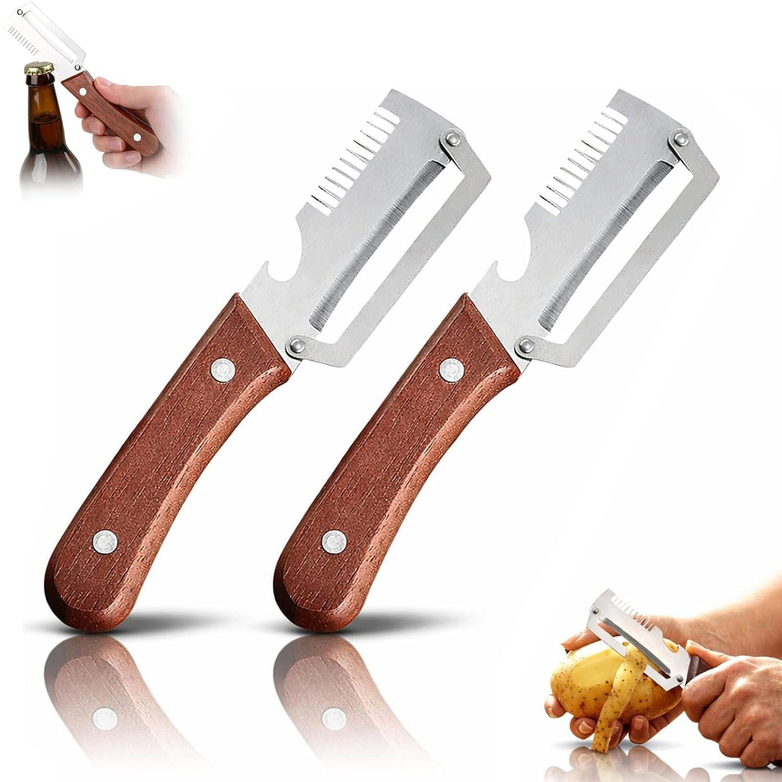 Solidchoice 2 Stuks Multifunctionele Groenteschiller met Julienne-Snijder en Blikopener