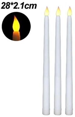 Uplift Treasures LED Flameless Taper Candle Battery Powered Decorative Light style C 3pcs