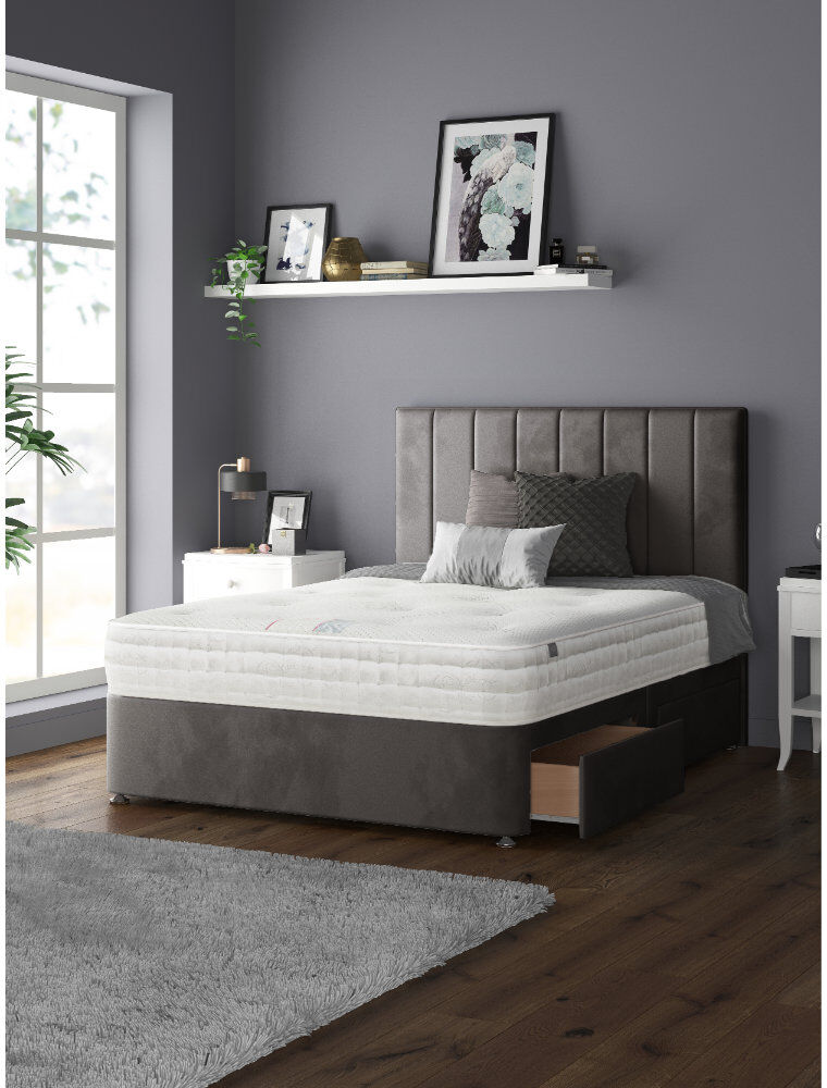 Fairmont Park Hedley Upholstered Drawers Bed Charcoal Double (4'6)