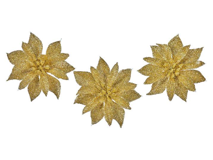 Blumen auf Clip gold 3 Stk.