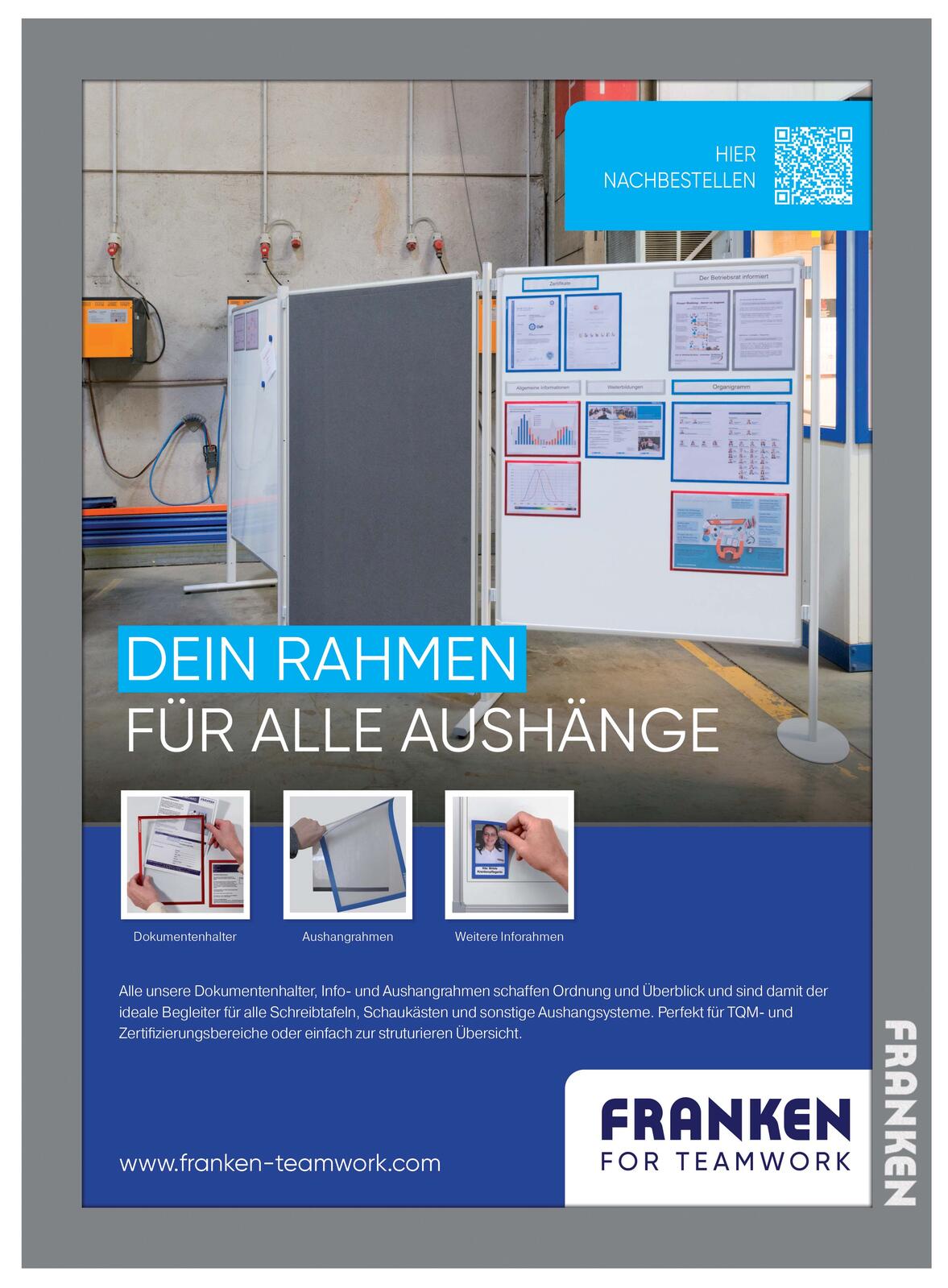 FRANKEN Magnetrahmen selbstklebend PRO A4 silber AR14132​