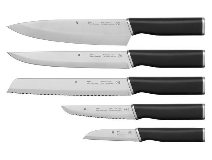 WMF Messer-Set Kineo (Set, 5-tlg., Koch-, Gemüse-, Brot-, Fleisch- & Zubereitungsmesser), Performance Cut, scharf, Premium-Edelstahl, Made in Germany