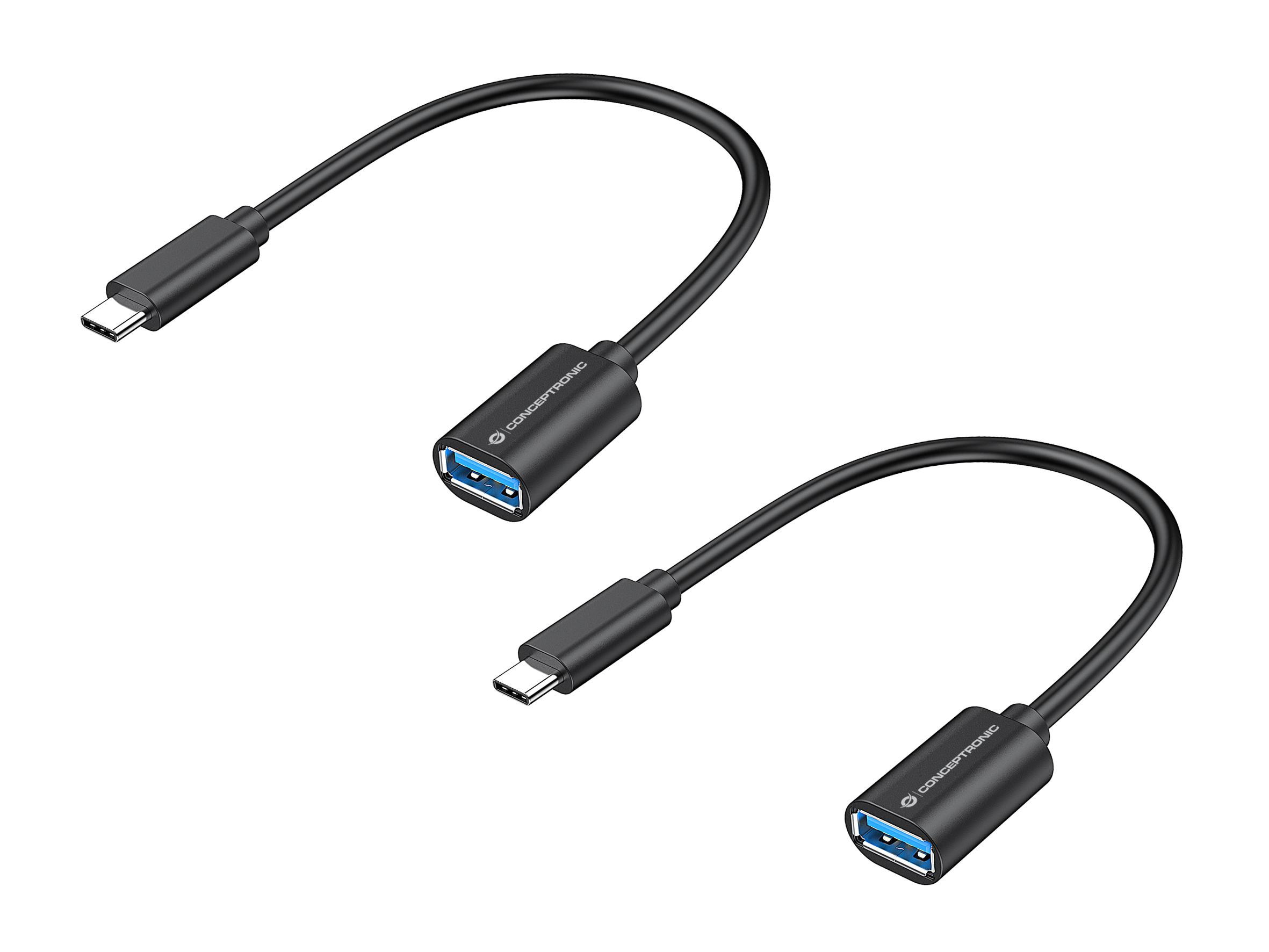 Conceptronic ABBY11B OTG-Adapter für USB-C zu USB-A 2er Pack, 20cm