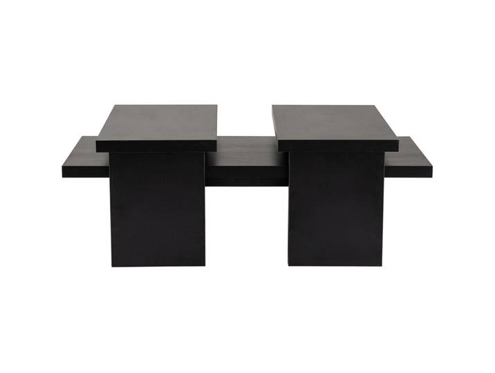 Salontisch, teilbar - Farbe: schwarz - Material: Holzwerkstoff - 63