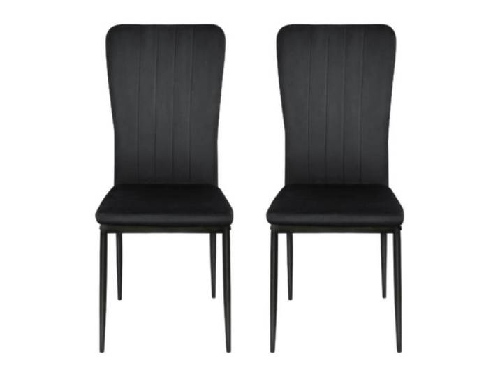 Chaise Modena en Velours - JEOBEST - Lot de 2 - Noir - Métal - Salle à manger - Adulte - Intérieur