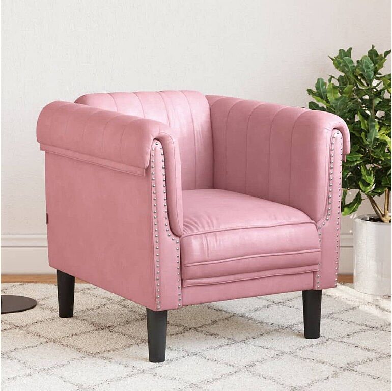Clicnbuy Sillón de terciopelo rosa