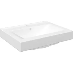 vidaXL Luxus-Waschbecken Keramik Rechteckig Weiß mit Hahnloch 60x46 cm