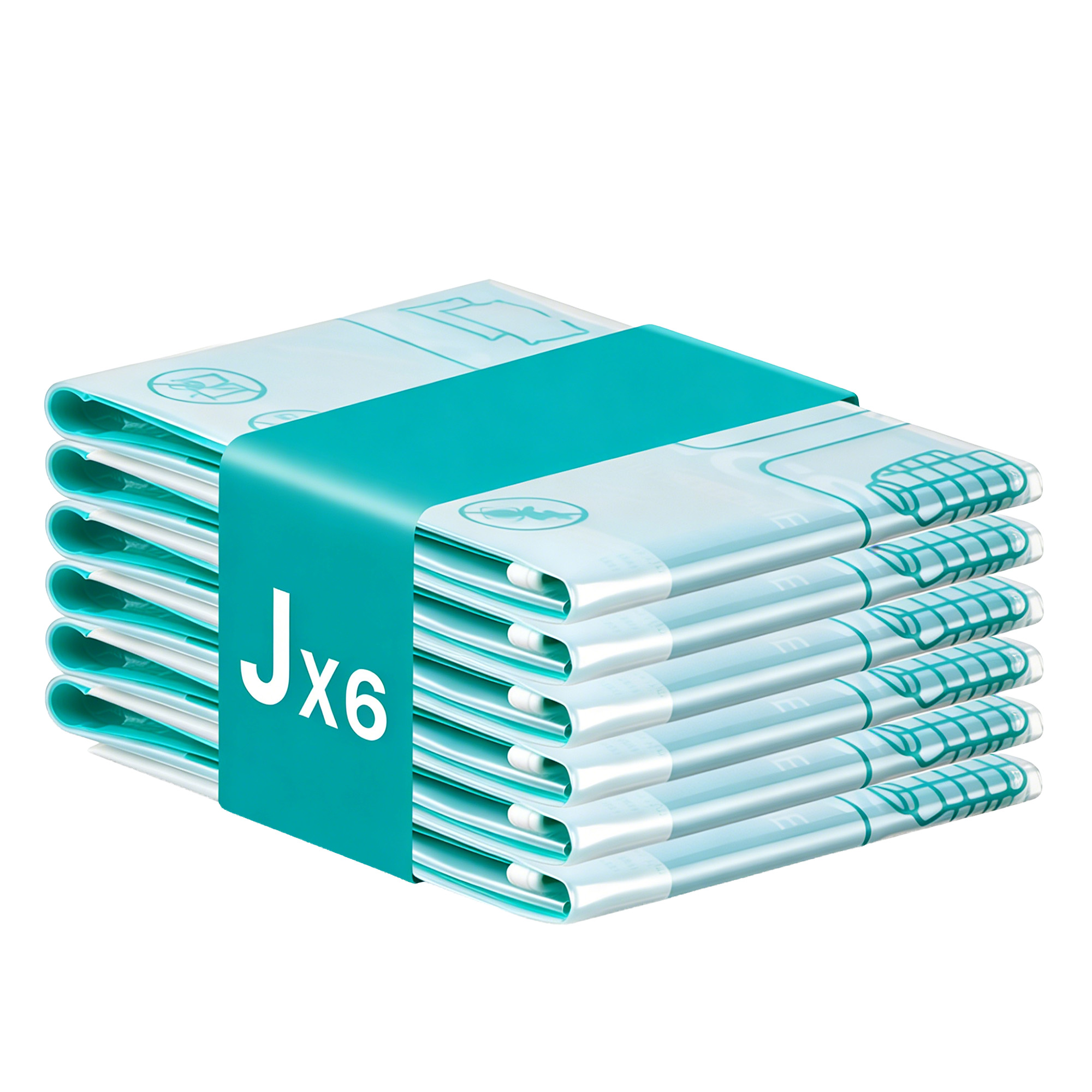 SONGMICS Vakuumbeutel Set, 6 wiederverwendbare Aufbewahrungsbeutel für Kleidung LVBB35103W101