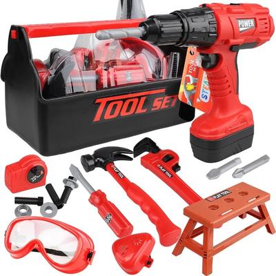 Lush Living Finds Kids Power Construction Toy, Children Tool Set With Electric Toy Drill, Build & Pretend Play Toolkit For Toddlers chainsaw
