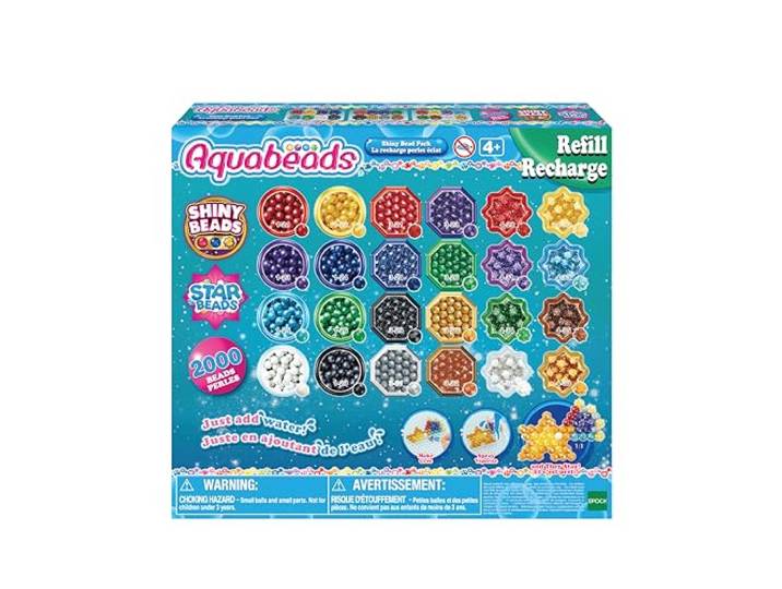 Aquabeads Shiny Bead Pack, Multicolor, Art & Craft Bead kit 31995