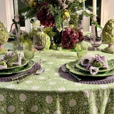 Decor Mantra Green round tablecloth - Eden