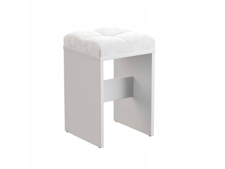 Tabouret / Siège pour coiffeuse maquillage ou salon / Blanc avec assise velour 30x30x47cm