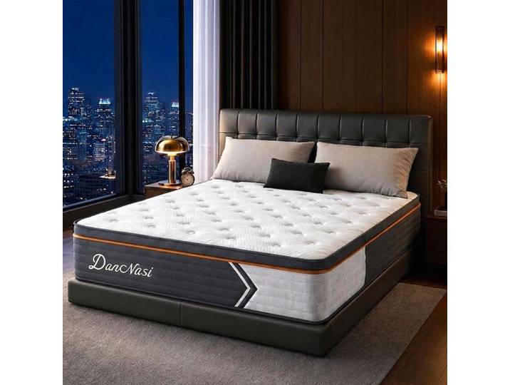 Matelas 140x190 cm Mousse mémoire de forme Sommeil Indépendant Épais 27cm Mi-ferme Chaud et Respirant Ergonomique Durable