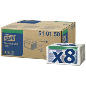 Tork Einwegtücher exelCLEAN, 510150, W8, weiß, 1-lagig, Vlies, gefaltet, 31,5 x 38,5 cm, 8 x 55 Blatt