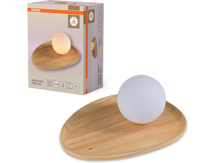 OSRAM Tischleuchte Decor Acacia-Wood Nest , braun (braun, gummibaum), H: 13,5cm, 1 Stk., Leuchten, braun, Fassung G9, Tischleuchte