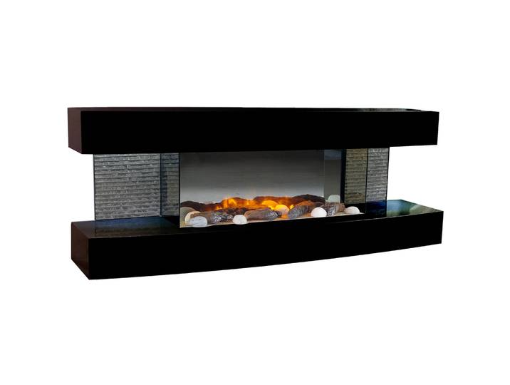 Chemin'arte - Cheminée Électrique Design 2000w Noir Lounge Noire
