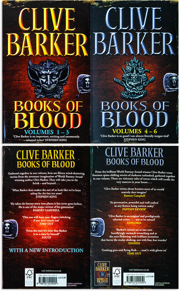 Sphere Books Of Blood Omnibus Series 2 Books Collection Set by Clive Barker (Volumes 1-6)