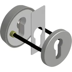 FSB, Türgriff + Türgarnitur, Sicherheits-Zylinderrosette rund, Aluminium schwarz matt (Türgarnitur)