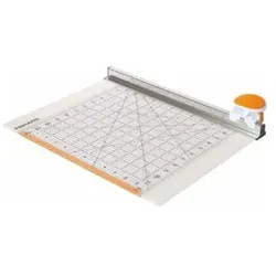 Fiskars Rollmesser Ø 45 mm mit Lineal, 12” x 12”, Orange/Weiss, 1016264 (8 Blätter, 12 x 12 Zoll), Schneidemaschine, Weiss, Orange