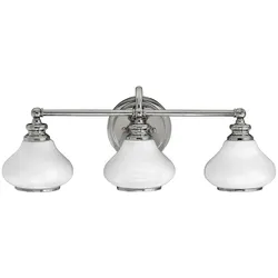 Wandlampe Leuchte Flurleuchte LED Glas Badezimmerlampe chrom poliert 3 flammig