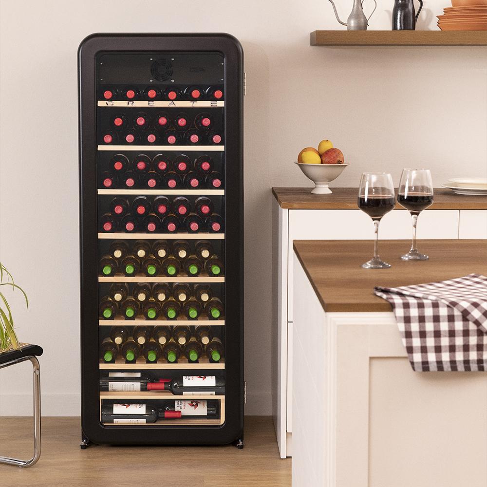 CREATE - WINECOOLER RETRO - Elektrischer Weinkühlschrank im Retro-Stil für 12, 24, 45 oder 72 Flaschen