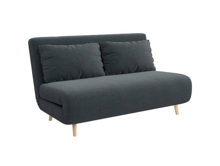 Homcom Schlafsofa Polyester Buchenholz Dunkelgrau, 90x81x141 cm, Wohnzimmer, Sofas & Couches, Schlafsofas