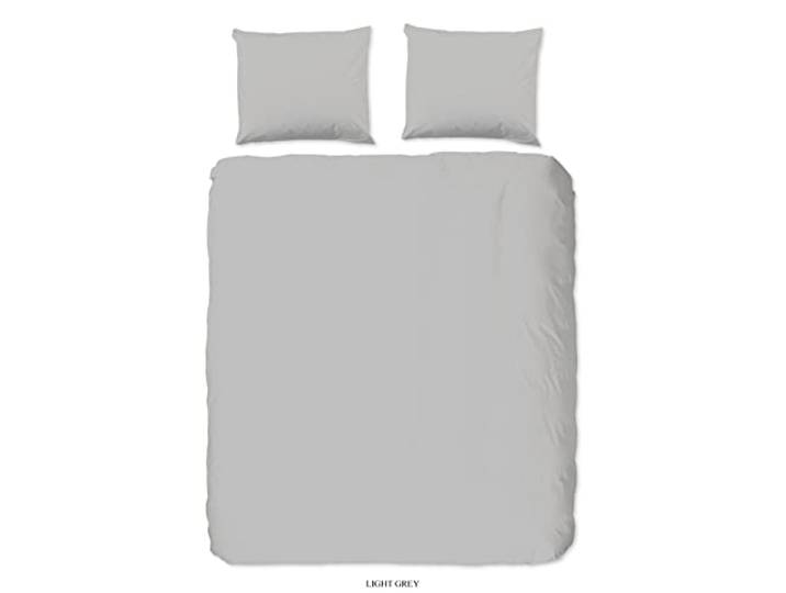 Good Morning Bettbezug für Doppelbett, 200 x 220 cm, Baumwolle (kein Bügeln), hellgrau