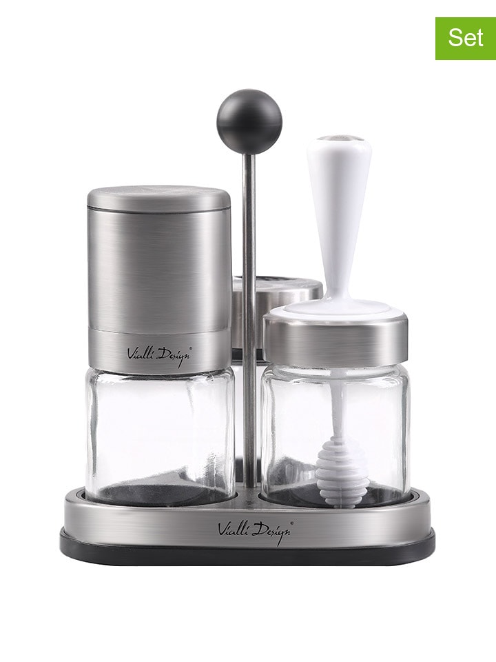 Vialli Design 3tlg. Menagere-Set in Silber - onesize