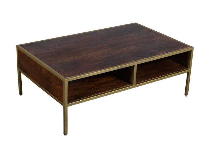 Couchtisch 110x70cm 'Golden Line' braun & gold