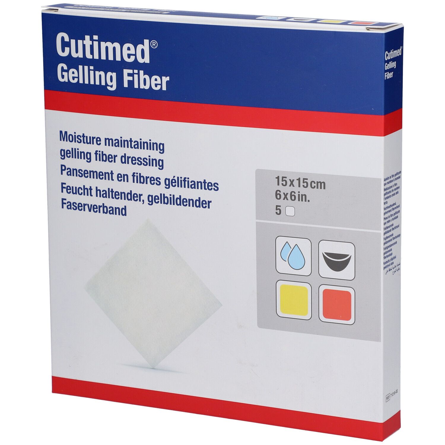 Cutimed Gelling Fiber Kom.15x15 cm Hydrofaserverb. 5 St Kompressen