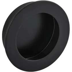Alles im griff, Möbelgriff, Muschelgriff Forrada Ø ̧ 60 mm, Einlass Ø ̧ 50 mm, Edelstahl schwarz matt