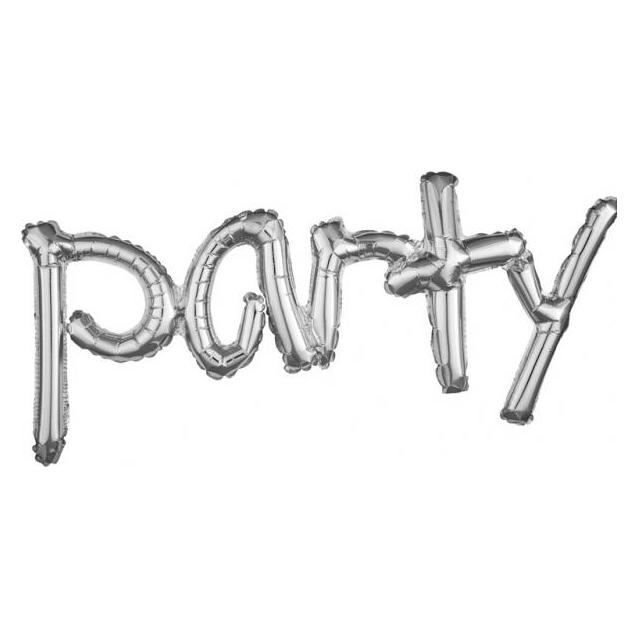 Magni Folienballon SuperShape Party 93x40cm silber (5x) (3670201)
