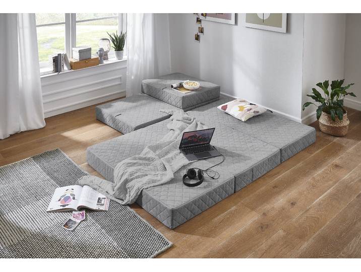 Sessel OTTO HOME Lenny , grau, B:115cm H:44cm T:65cm, Sessel, Sessel, Sessel als Faltmatratze mit GästeSchlaffunktion