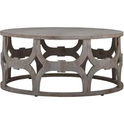 COUCHTISCH Ø100x45 cm rund Natur handgefertigt aus Mangoholz