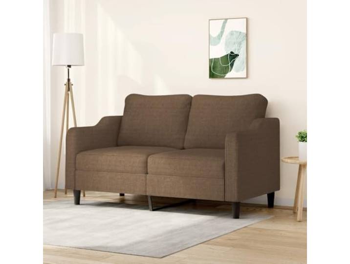 HEFZGDB 2-Sitzer-Sofa Braun 140 cm Stoff, strapazierfähiges Metallgestell für Robustheit und Stabilität, atmungsaktive Polsterung für Komfort, modernes Design mit dicken Sitzflächen
