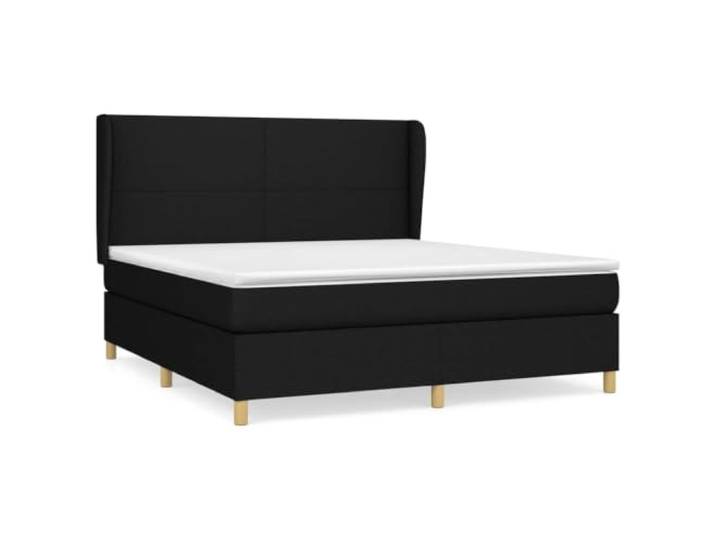 Makastle Boxspringbett mit Matratze Schwarz 180x200 cm 100% Polyester Stoff
