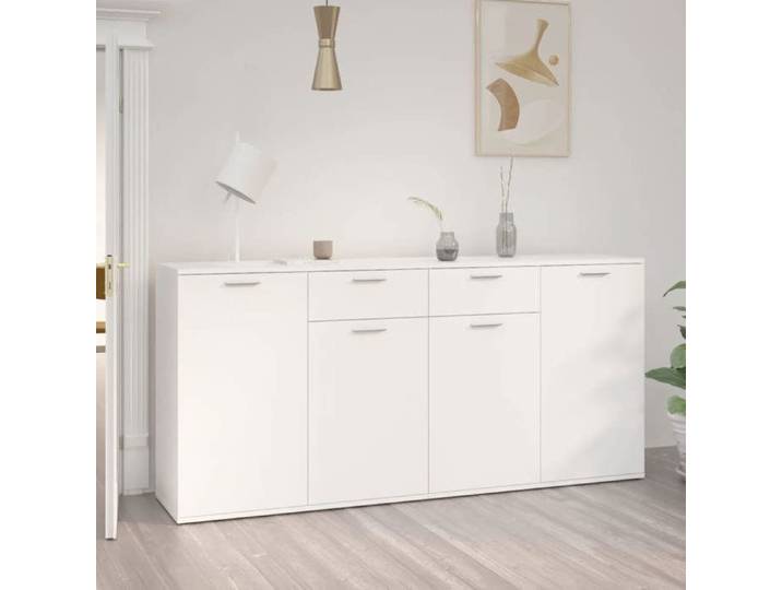 SALE 2026  Armoire/Cabinet à tiroirs Blanc - Buffet Blanc 160x36x75cm - bois d'ingénierie PRO769828709