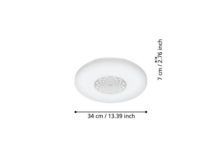 EGLO connect Smart Home Deckenlampe Connect Capasso-Z, dimmbar, weiß / opal, für Wohn- / Esszimmer, Kunststoff, Smart Home Deckenlampe