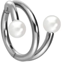 Titan Segmentring Clicker mit Innengewinde 3 RINGE + 2 SYNTHETISCHE PERLEN