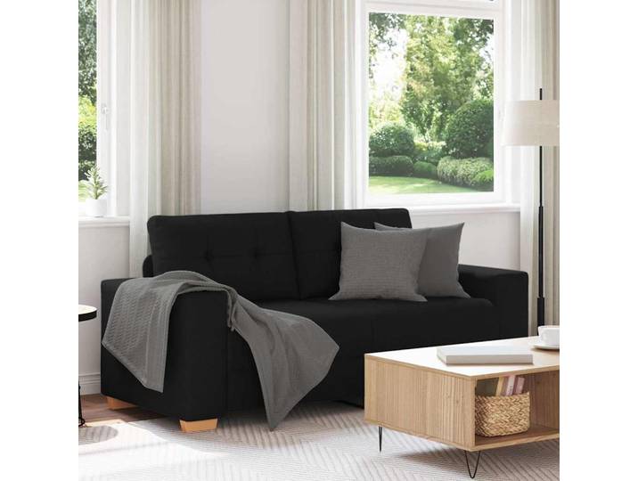 vidaXL Zweisitzer-Sofa Schwarz 180x77x82 cm Stoff