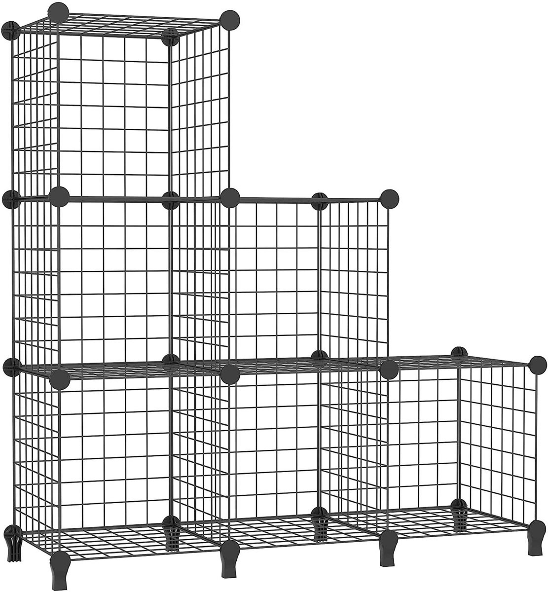 Omgoods Modulaire Draadkubusopslag - Stapelbare Opbergkast - Zwart