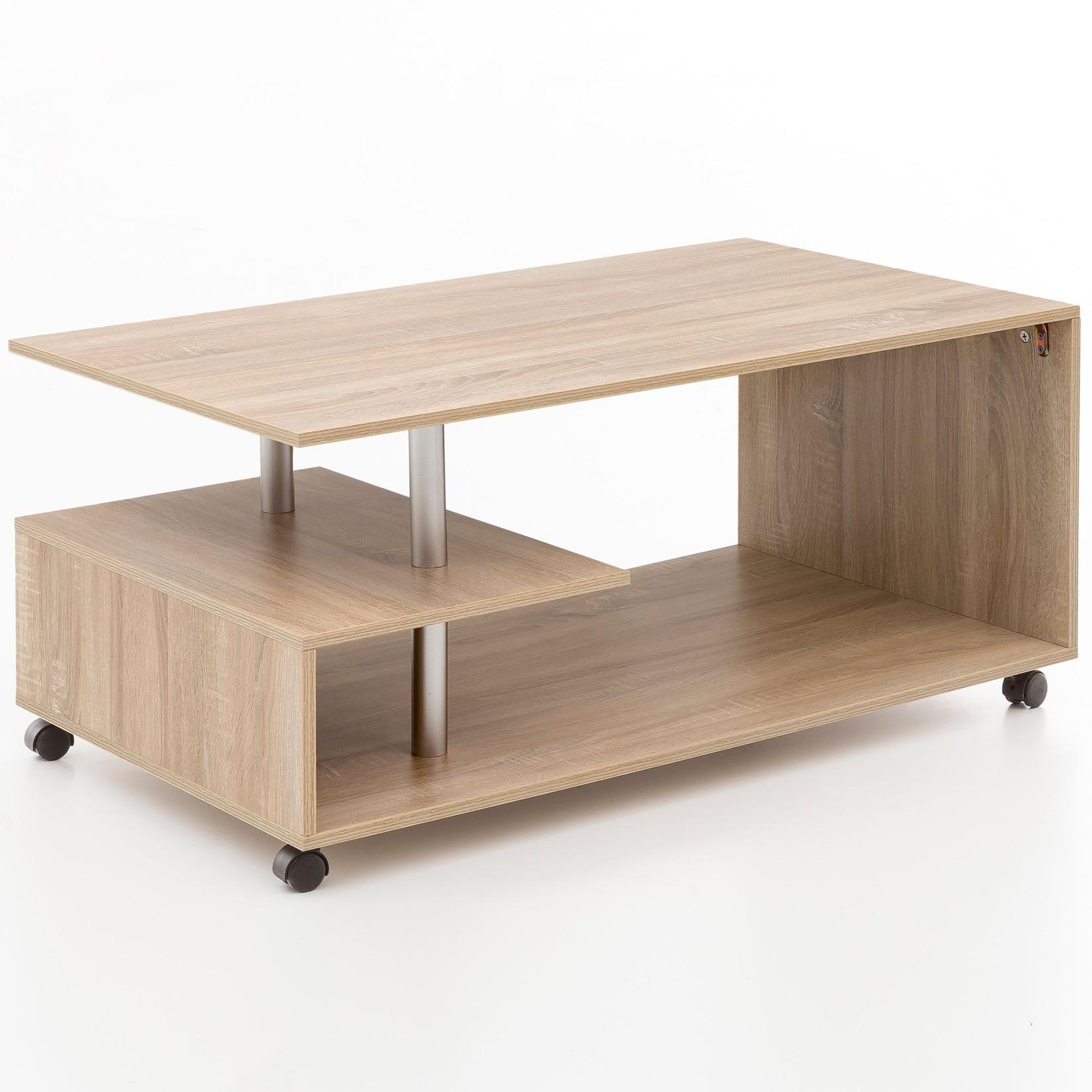 KADIMA DESIGN Couchtisch "Eleganza", Stilvoll, geräumige Ablageflächen, Melaminharzbeschichtung.