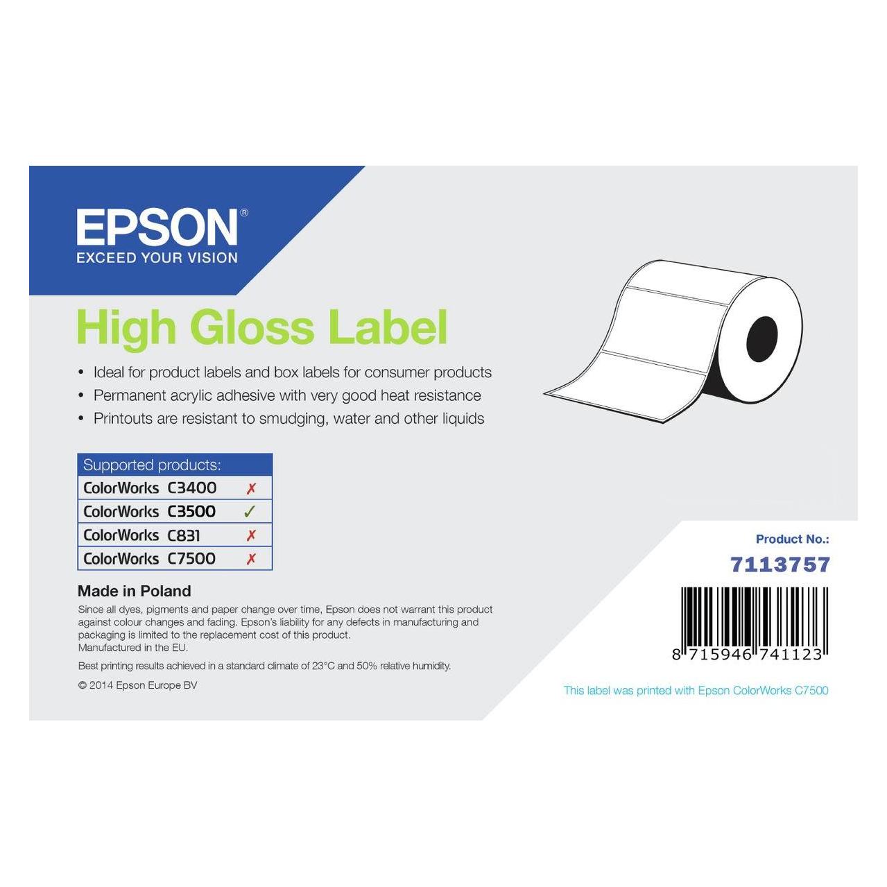 Epson High Gloss Label Die-Cut Roll (76 mm) (7113757)