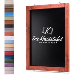 Die Kreidetafel Manufaktur Kreidetafel mit Holzrahmen / Mahagoni 60x140cm