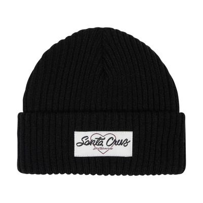 Beanie SANTA CRUZ "LOVE SCRIPT BEANIE", Damen, schwarz, Obermaterial: 100% Polyacryl, Mützen Beanie