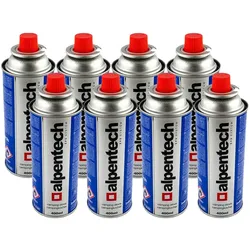Packung mit 8 Gaskartuschen 250g Butan Camping Butane ALPENTECH